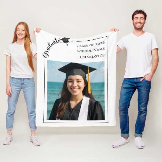 Simple modern photo Graduate Fleecedecke (Beispiel)