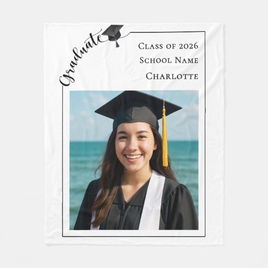 Simple modern photo Graduate Fleecedecke (Vorderseite)