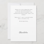 Simple modern photo Graduate She did it Dankeskarte (Rückseite)