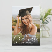 Simple Modern Photo Graduation Ankündigung (Stehend Vorderseite)