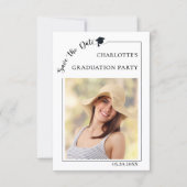 Simple modern photo Graduation party Save the Date (Vorderseite)