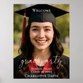 Simple modern photo Graduation Party welcome Poster (Vorne)