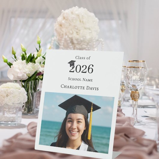 Simple modern photo Graduation party welcome Sockelschild