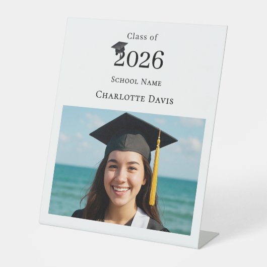 Simple modern photo Graduation party welcome Sockelschild (Vorderseite)