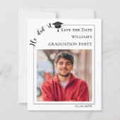 Simple modern photo Graduation Save the Date card (Vorderseite)