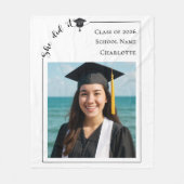 Simple modern photo Graduation she did it Fleecedecke (Vorderseite)