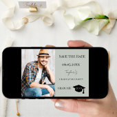 Simple modern photo sage green guy Graduation Save The Date