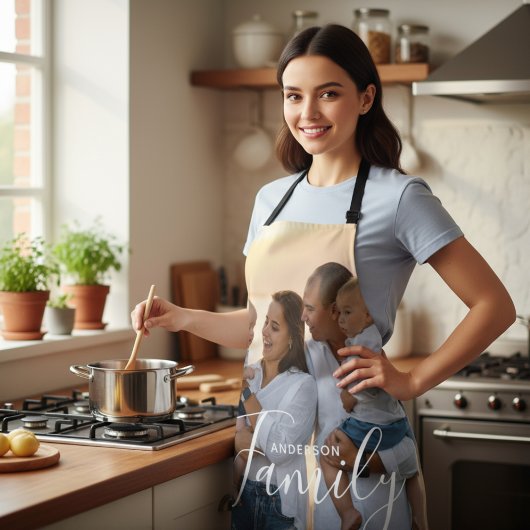 Simple Modern Photo Template Custom Family Name Schürze