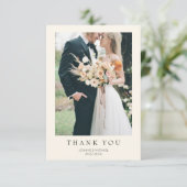 Simple Modern Photo Wedding Dankeskarte (Stehend Vorderseite)