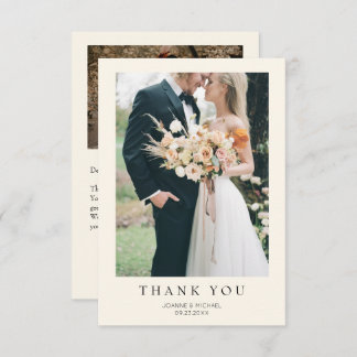 Simple Modern Photo Wedding Dankeskarte