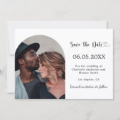Simple modern photo wedding save the date (Vorderseite)