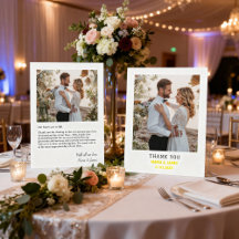 Simple Modern Photo Wedding Thank You Card 