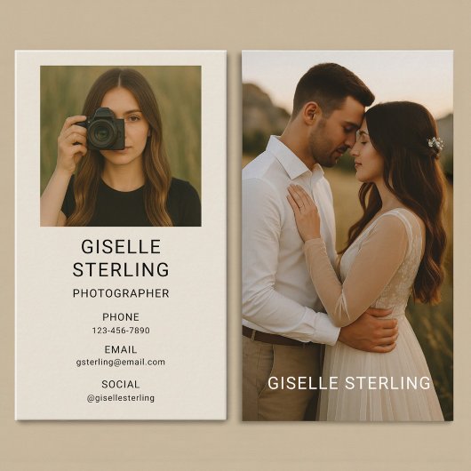 Simple Modern Photographer Photo Visitenkarte