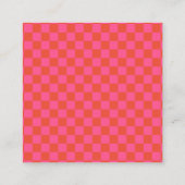 Simple Modern Pink Checkerboard Your Logo Custom Quadratische Visitenkarte (Rückseite)