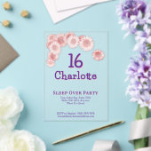 Simple Modern Pink Daisy 16th Birthday Party Acryleinladungen (In Situ (Hochzeit))