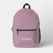 Simple Modern Pink Personalized Girl Backpack Bedruckter Rucksack (Vorderseite)