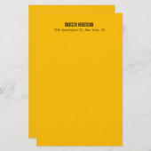 Simple Modern Plain Professional Amber Yellow Briefpapier (Vorne/Hinten)