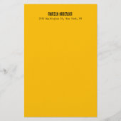 Simple Modern Plain Professional Amber Yellow Briefpapier (Vorderseite)
