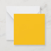 Simple Modern Plain Professional Amber Yellow Mitteilungskarte (Rückseite)
