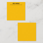 Simple Modern Plain Professional Amber Yellow Mitteilungskarte (Vorne/Hinten)