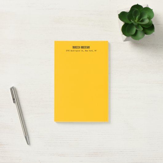 Simple Modern Plain Professional Amber Yellow Post-it Klebezettel (Büro)