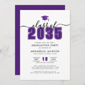 Simple Modern Purple Graduation Party Einladung (Vorne/Hinten)