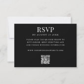 Simple Modern QR Code Wedding RSVP Karte (Vorderseite)
