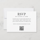 Simple Modern QR Code Wedding RSVP Karte (Vorderseite)