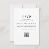 Simple Modern QR Code Wedding RSVP Karte (Vorderseite)
