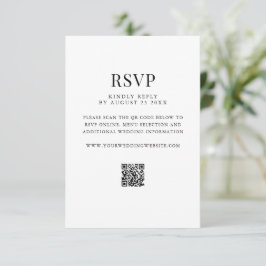 Simple Modern QR Code Wedding RSVP Karte
