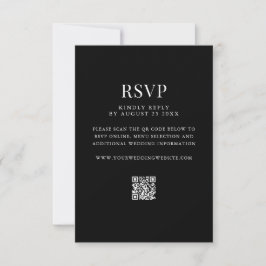 Simple Modern QR Code Wedding RSVP Karte