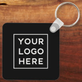 Simple Modern QR Code with Logo Back | Black Schlüsselanhänger (Rückseite)