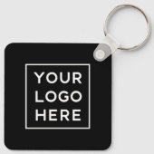 Simple Modern QR Code with Logo Back | Black Schlüsselanhänger (Rückseite)
