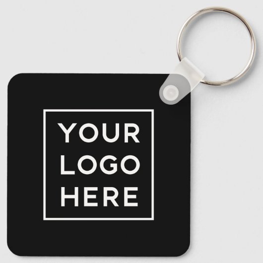 Simple Modern QR Code with Logo Back | Black Schlüsselanhänger (Rückseite)