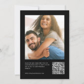 Simple Modern QR Photo Black & White Wedding Einladung (Rückseite)