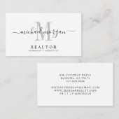 Simple Modern Realtor Script Monogram Visitenkarte (Vorne/Hinten)