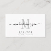Simple Modern Realtor Script Monogram Visitenkarte (Vorderseite)