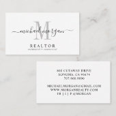 Simple Modern Realtor Script Monogram Visitenkarte (Vorne/Hinten)