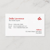 Simple Modern Red Real Estate Agent Realtors Visitenkarte (Vorderseite)