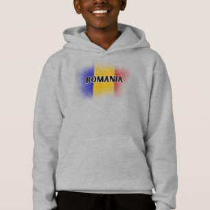 Simple Modern Romania Letter Flag Souvenir Hoodie