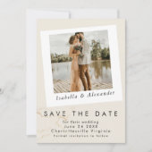 Simple Modern Romantic Photo Wildflower Botanical  Save The Date (Vorderseite)