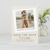 Simple Modern Romantic Photo Wildflower Botanical  Save The Date (Stehend Vorderseite)
