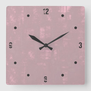 Simple modern rustic mallow pink abstract quadratische wanduhr