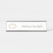 simple modern sage green business logo custom schreibtischnamensplakette (Vorderseite )