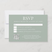 Simple Modern Sage Green Wedding RSVP Karte (Vorderseite)