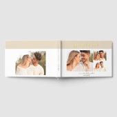 Simple Modern Sand Beige Handwritten Script Photo Gästebuch (Voll)