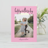 Simple Modern Script 2 Photo Happy Mother's Day Karte (Stehend Vorderseite)