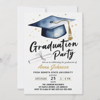 Simple Modern Script Class of '26 Graduation Party Einladung