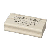 Simple Modern Script Couples Names Return Address  Gummistempel (Stempel)