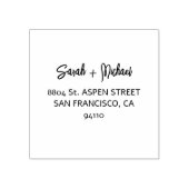Simple Modern Script Couples Names Return Address  Gummistempel (Prägung)